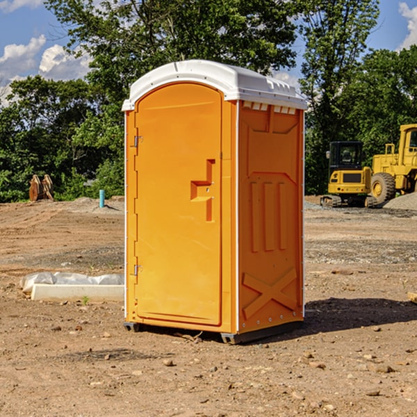 how often are the portable restrooms cleaned and serviced during a rental period in Marshall County MS